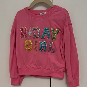 Lola and the boys pink  B'Day Girl Kids Sweatshirt and skirt - size 5